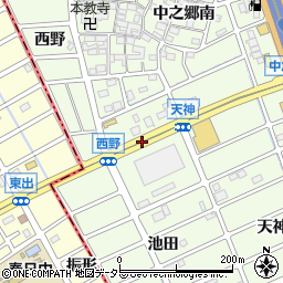 愛知県北名古屋市中之郷左義長場周辺の地図