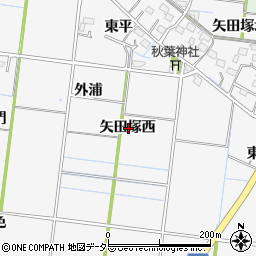 愛知県稲沢市祖父江町神明津矢田塚西周辺の地図