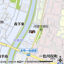 愛知県稲沢市片原一色町宮西周辺の地図