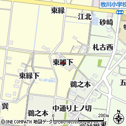 愛知県稲沢市祖父江町野田東縁下周辺の地図