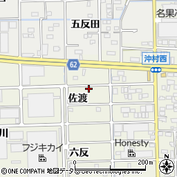 愛知県北名古屋市沖村佐渡周辺の地図