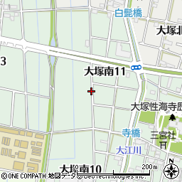 愛知県稲沢市大塚南11丁目周辺の地図