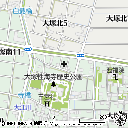 愛知県稲沢市大塚町山浦周辺の地図