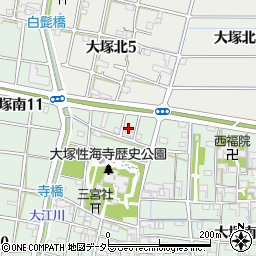 愛知県稲沢市大塚町（山浦）周辺の地図