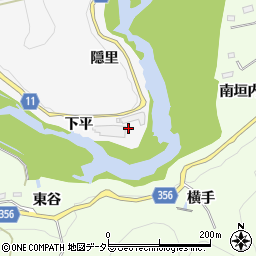 愛知県豊田市浅谷町下平周辺の地図