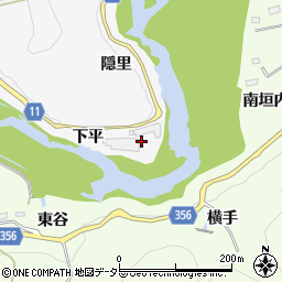 愛知県豊田市浅谷町（下平）周辺の地図