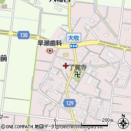 愛知県稲沢市祖父江町大牧（郷中）周辺の地図