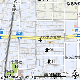 愛知県北名古屋市九之坪北浦58周辺の地図