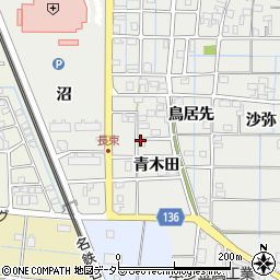 愛知県稲沢市長束町青木田周辺の地図