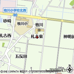 愛知県稲沢市祖父江町両寺内札古東周辺の地図