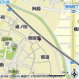 愛知県稲沢市矢合町輿屋敷周辺の地図