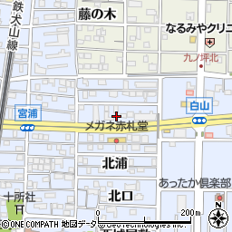 愛知県北名古屋市九之坪北浦38周辺の地図