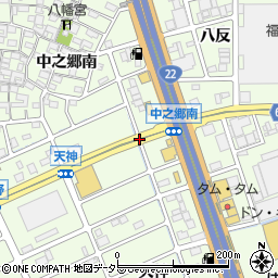 愛知県北名古屋市中之郷荒田周辺の地図