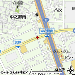 愛知県北名古屋市中之郷（荒田）周辺の地図