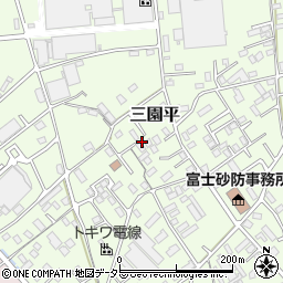 静岡県富士宮市三園平周辺の地図