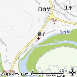 愛知県豊田市浅谷町横手周辺の地図