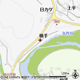 愛知県豊田市浅谷町（横手）周辺の地図