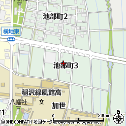 愛知県稲沢市池部町3丁目周辺の地図