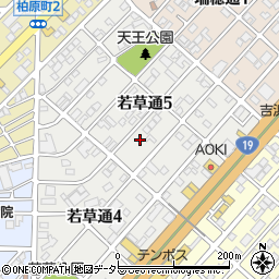 愛知県春日井市若草通周辺の地図