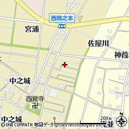 愛知県稲沢市祖父江町西鵜之本佐屋川周辺の地図