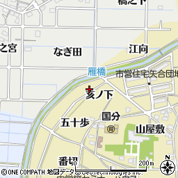 愛知県稲沢市矢合町亥ノ下周辺の地図