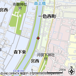 愛知県稲沢市片原一色町塚下周辺の地図