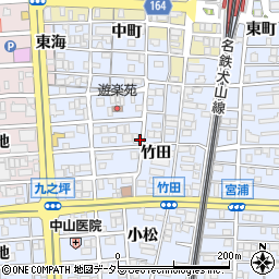 愛知県北名古屋市九之坪竹田周辺の地図