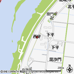 愛知県稲沢市祖父江町神明津西平周辺の地図