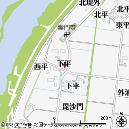 愛知県稲沢市祖父江町神明津下平周辺の地図