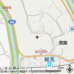 千葉県大多喜町（夷隅郡）黒原周辺の地図
