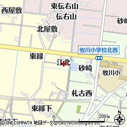 愛知県稲沢市祖父江町野田江北周辺の地図
