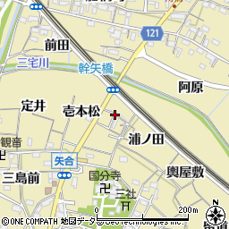 愛知県稲沢市矢合町壱本松周辺の地図