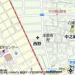 愛知県北名古屋市中之郷西野周辺の地図