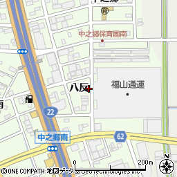 愛知県北名古屋市中之郷八反周辺の地図
