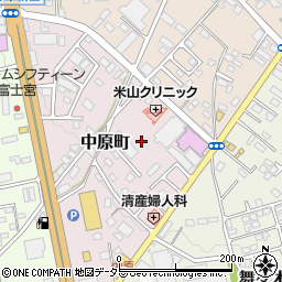 静岡県富士宮市中原町周辺の地図
