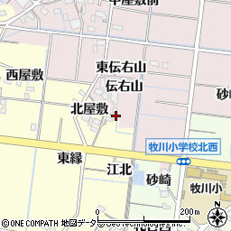 愛知県稲沢市祖父江町中牧伝右山42周辺の地図