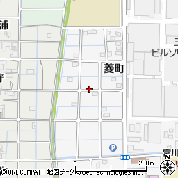 愛知県稲沢市菱町周辺の地図
