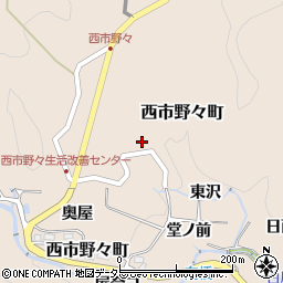愛知県豊田市西市野々町東沢周辺の地図