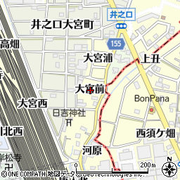 愛知県稲沢市井之口町大宮前周辺の地図