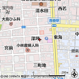 愛知県北名古屋市西之保深坪周辺の地図