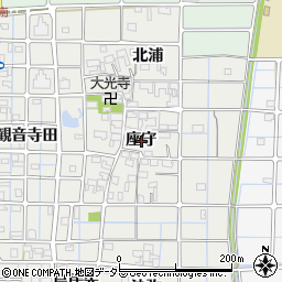 愛知県稲沢市長束町座守周辺の地図