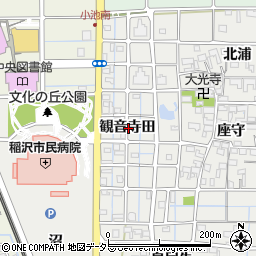 愛知県稲沢市長束町観音寺田周辺の地図