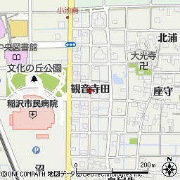 愛知県稲沢市長束町（観音寺田）周辺の地図
