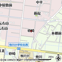 愛知県稲沢市祖父江町中牧砂崎周辺の地図