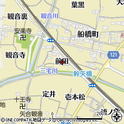 愛知県稲沢市船橋町前田周辺の地図