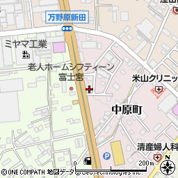 静岡県富士宮市中原町92周辺の地図