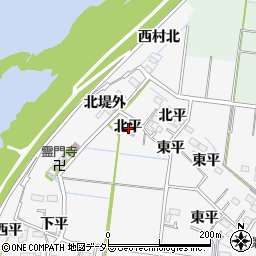 愛知県稲沢市祖父江町神明津北平周辺の地図
