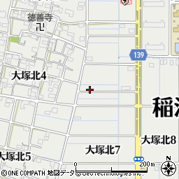 愛知県稲沢市大塚北周辺の地図
