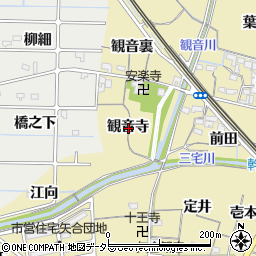 愛知県稲沢市船橋町観音寺周辺の地図