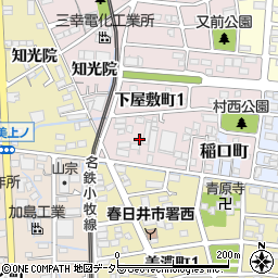 愛知県春日井市下屋敷町知光院周辺の地図